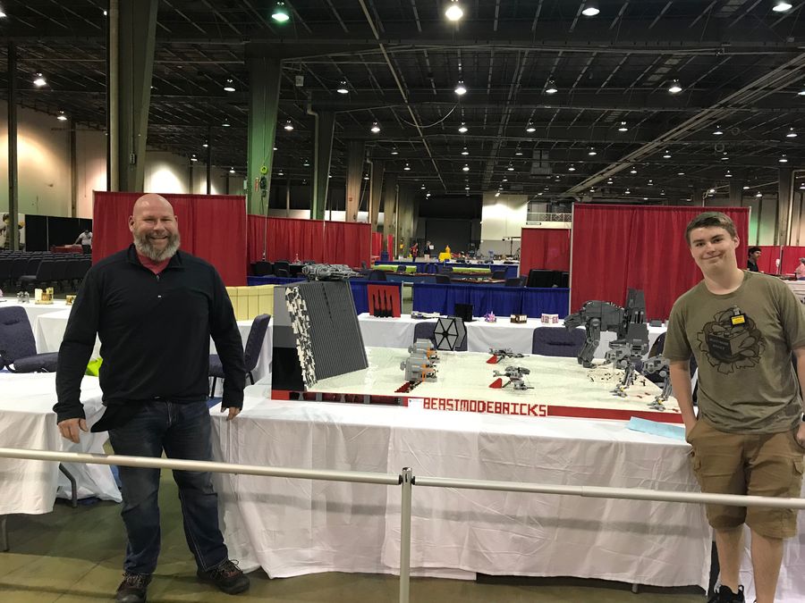 Jackson and his dad Brian at the convention