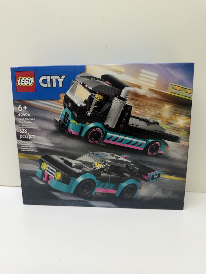 LEGO Race Car and Car Carrier Truck #60406 — New Sealed